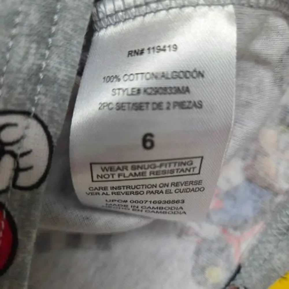 Mariokart boys pajama set size 6 new with tags